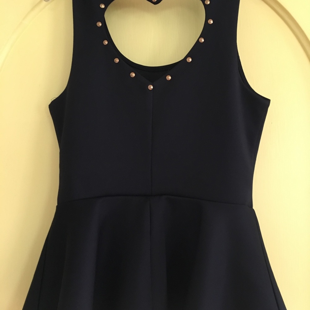 Charlotte Rousse heart cutout peplum top w/studs - Picture 2 of 4
